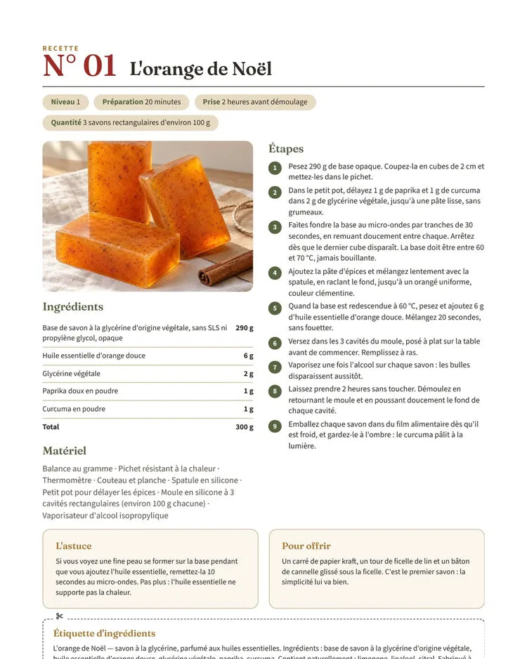 La recette N° 01 à la glycérine